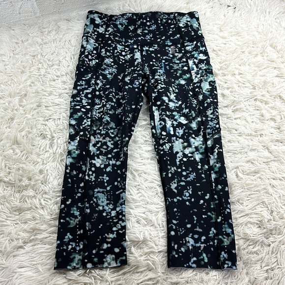 Lululemon Fast & Free Crop II *Nulux 19" Pixel Haze Multi Black - Picture 1 of 6